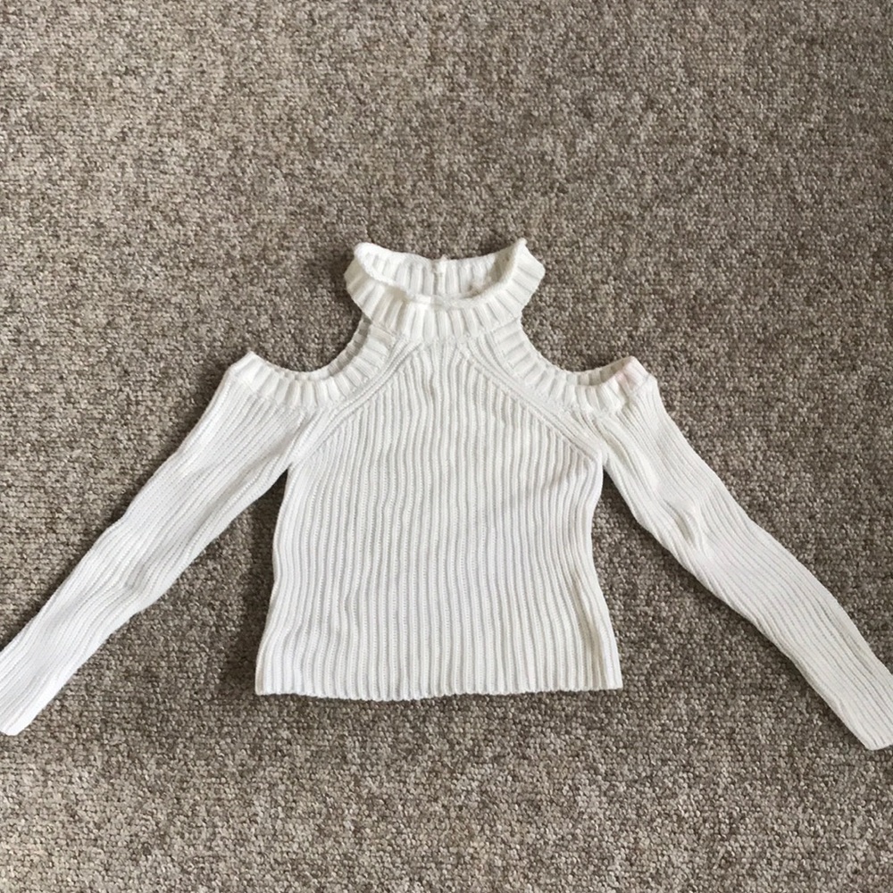 LF cropped white sweater